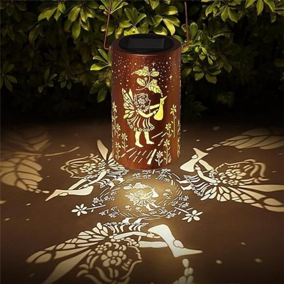 Solar Flower Fairy Lantern Outdoor Waterproof LED Garden Light Hanging Decor - Picture 7 of 7